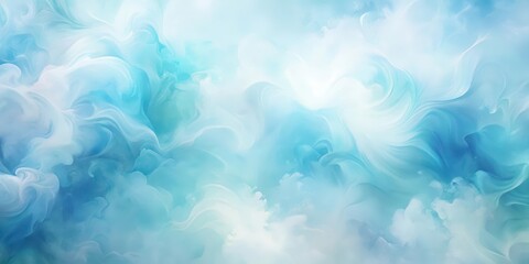 Obraz premium Abstract Blue and White Swirling Cloudscape, Evoking Feelings of Serenity and Tranquility