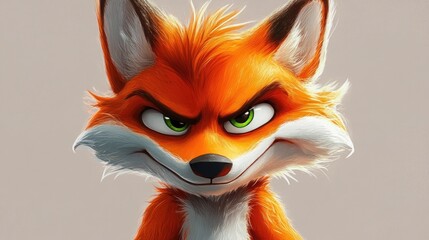 Obraz premium Freddy Fox 2D Cartoon Character Illustration