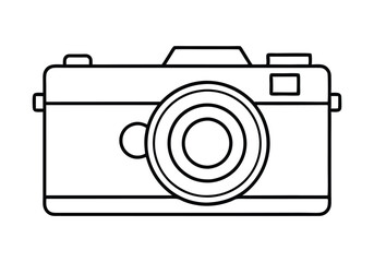 Continuous Line Art of a Vintage Camera