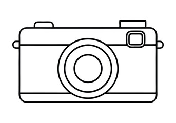 Continuous Line Art of a Vintage Camera