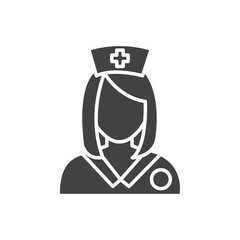 Nurse Icon Symbol mark in filled style