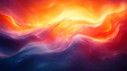 Abstract background of swirling colors in red, orange, yellow and blue hues.