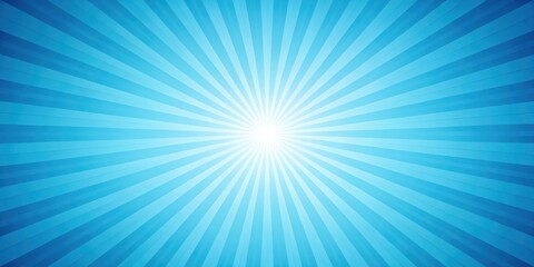 Abstract Sky Blue Radiating Lines Background With White Center