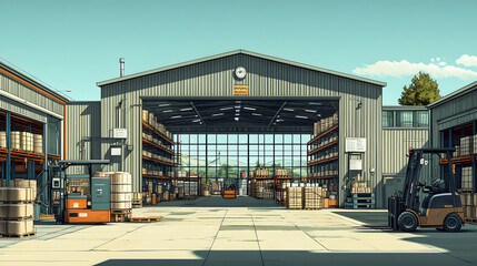 Vibrant Logistics: A Comic Style Representation of Warehouses and Forklifts in Motion