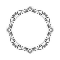 Web Round retro frame linear design .