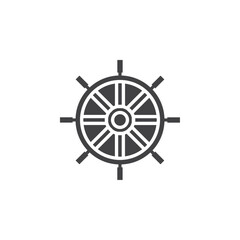 Obraz premium Ship wheel icon Symbol mark in filled style