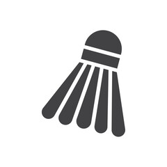 Shuttlecock icon Symbol mark in filled style