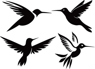 Obraz premium set of silhouettes of birds