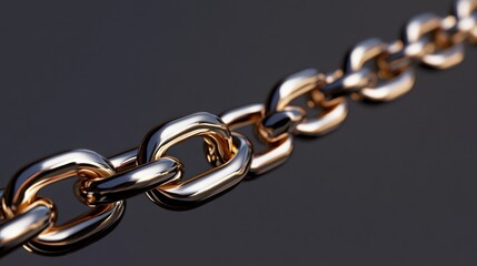 Obraz premium Golden Chain On Black Background