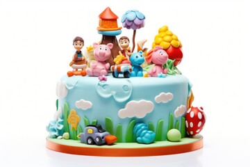 Obraz premium Kids birthday cake dessert food representation.