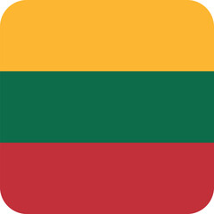 Button shaped national flag of the European country of LITHUANIA