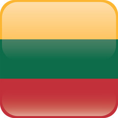 Cube shaped national flag of the European country of LITHUANIA