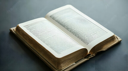 Fototapeta premium Digital Tablet and Open Book Side by Side on a Wooden Surface, Ideal for Education and Learning Themes