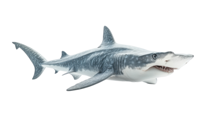 Detailed illustration of a shark, showcasing its unique features isolated on transparent background.