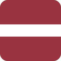 Button shaped national flag of the European country of LATVIA