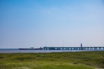 Hengsha Island, Shanghai - Seaside scenery against a blue sky