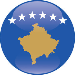 Sphere shaped national flag of the European country of KOSOVO