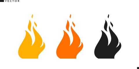Fire icon set. Vector illustration EPS10