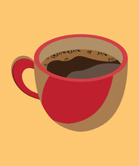 Coffee With Beans Cartoon Icon Illustration