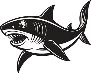 A shark is jumping silhouette illustration