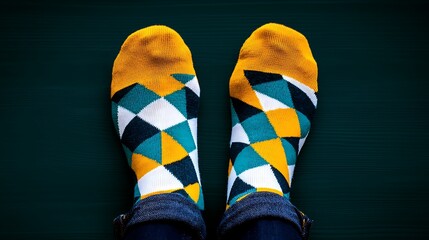 Bright and colorful argyle pattern socks perfect for adding a fun touch to any outfit and celebrating your unique style