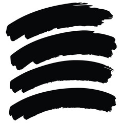 Abstract Black Brush Strokes Set: Rough Edges for Design	