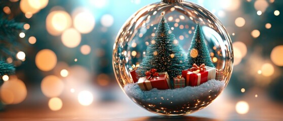 Christmas tree in glass sphere
