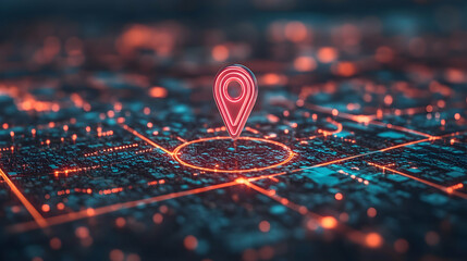 Simple Digital Map Interface Featuring a Single Pin Marker for Location Representation