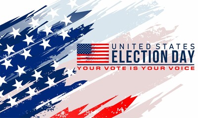 Election Day ,Your Vote is Your Voice , vektor background banner . 