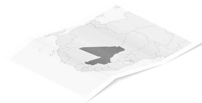 Mali map in isometric style