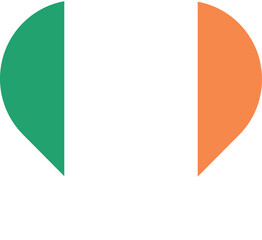 Heart shaped national flag of the European country of IRELAND