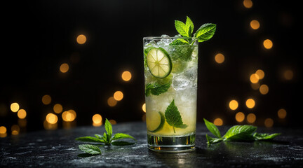 Mojito cocktail with lime