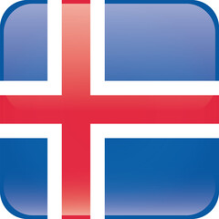 Obraz premium Cube shaped national flag of the European country of ICELAND