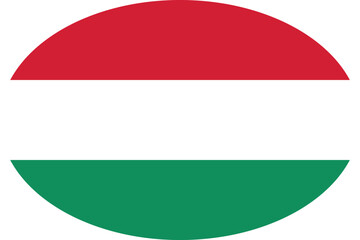 Oval shaped national flag of the European country of HUNGARY