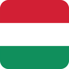 Button shaped national flag of the European country of HUNGARY