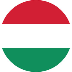 Circle shaped national flag of the European country of HUNGARY