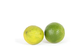 2 limes isolated on white