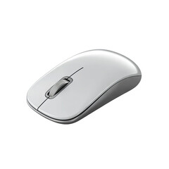 Sleek white computer mouse on a white isolated background