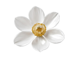 white and blue flower isolated on transparent background	