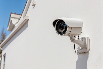 防犯対策の壁の監視カメラ