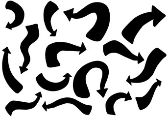 Flat style curved arrow icon collection isolated. different kinds of arrow symbol indicator. for your various projects.