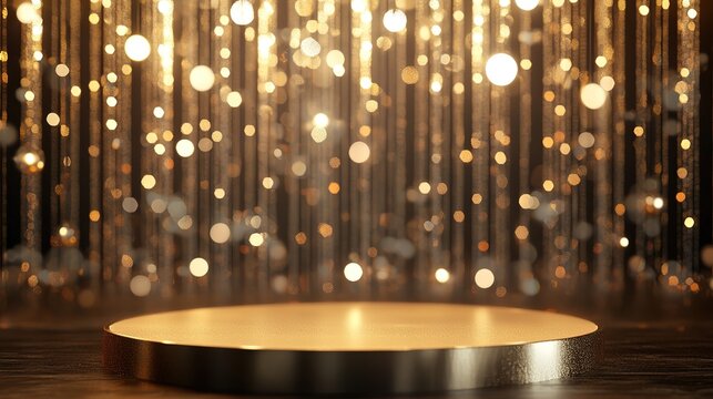 Award stage golden product podium display copy space background success achievement celebration victory recognition event competition honor winner spotlight glamour spotlight elegance prestigious 
