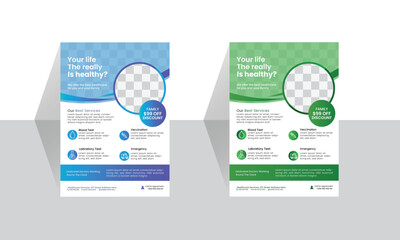 Modern simple medical healthcare flyer design poster templet for print