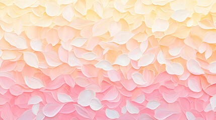 A soft gradient flower background transitioning from pale yellow to soft pink, with delicate petals scattered across the canvas