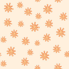 White snowflakes and stars. Christmas tree decorations, balls, bubbles. Seamless Christmas pattern for gift wrapping paper