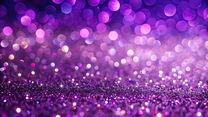 Christmas abstract background with purple glitter texture and bokeh, suitable for panoramic view, with blank copy space