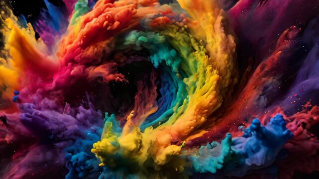 Spiral color splash, Colorful ink, 4K footage