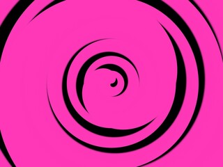 an abstract background with black concentric circles on a pink background.