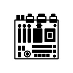 Fototapeta premium Motherboard Glyph Icon, Vector illustration