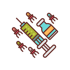 Obraz premium Nano Parasite Filled Icons , Vector illustration